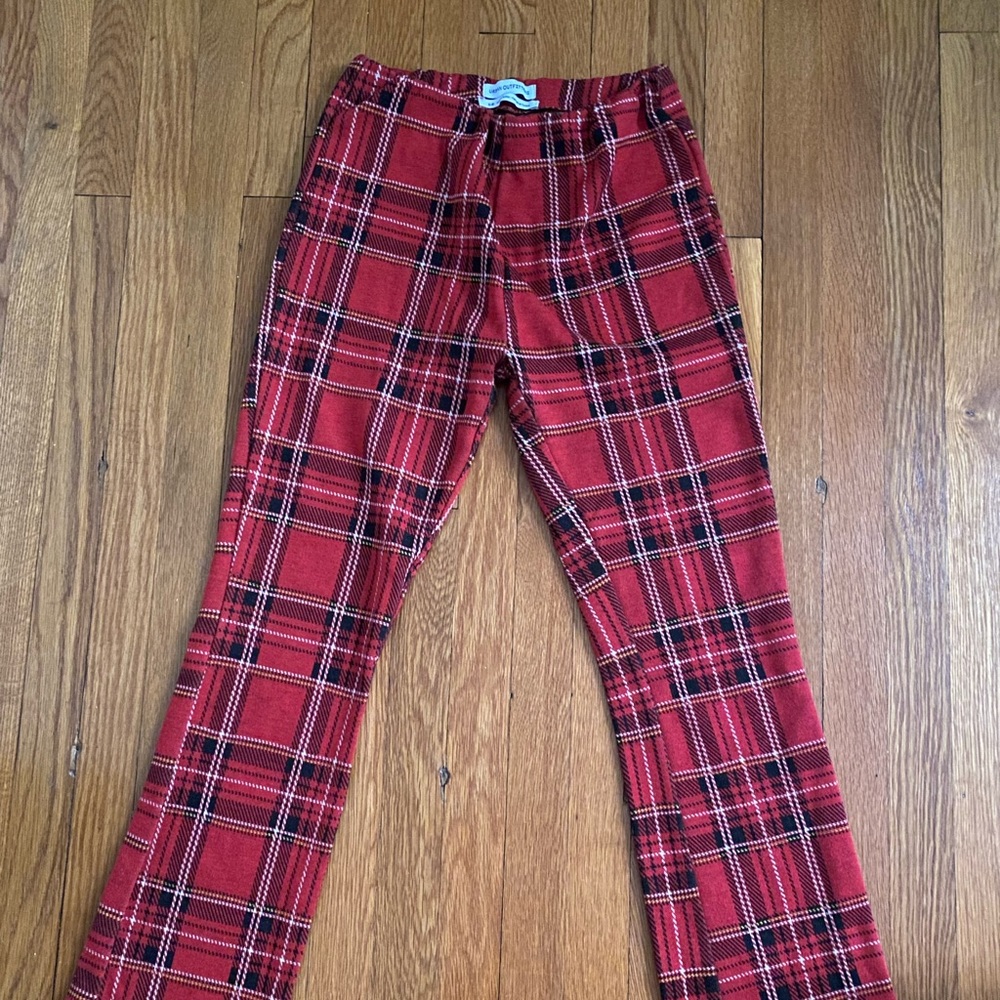 Urban outfitters flare red plaid pants